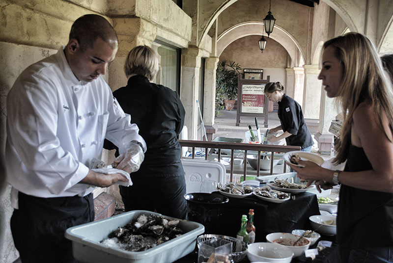 Oyster Shucking and Chablis Meritage Wine Market