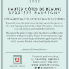 Le Grappin Hautes Cotes De Beaune Derriere Baubigny